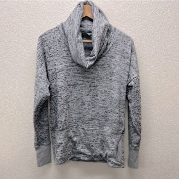 Athleta Heathered Gray Cowl Neck Sweatshirt Top Sweater S - Picture 1 of 6